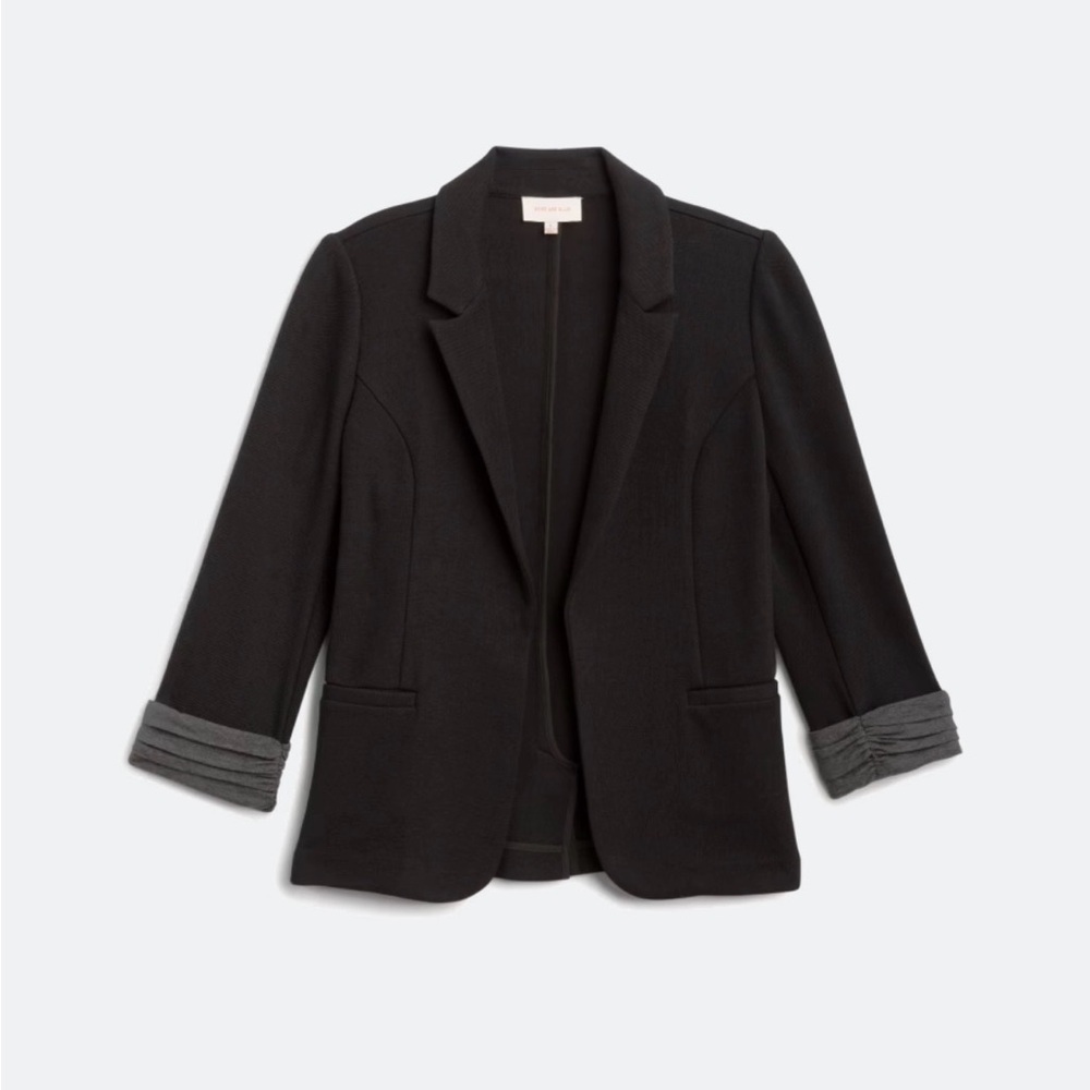 Skies Are Blue Black Blazer with Gray Accents